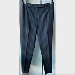 MaxMara Gray Wool-Cashmere Pinstripe Pant - Size 14